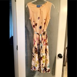 Vera Wang floral sundress with matching belt